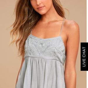 Lulu’s womens grey tank top